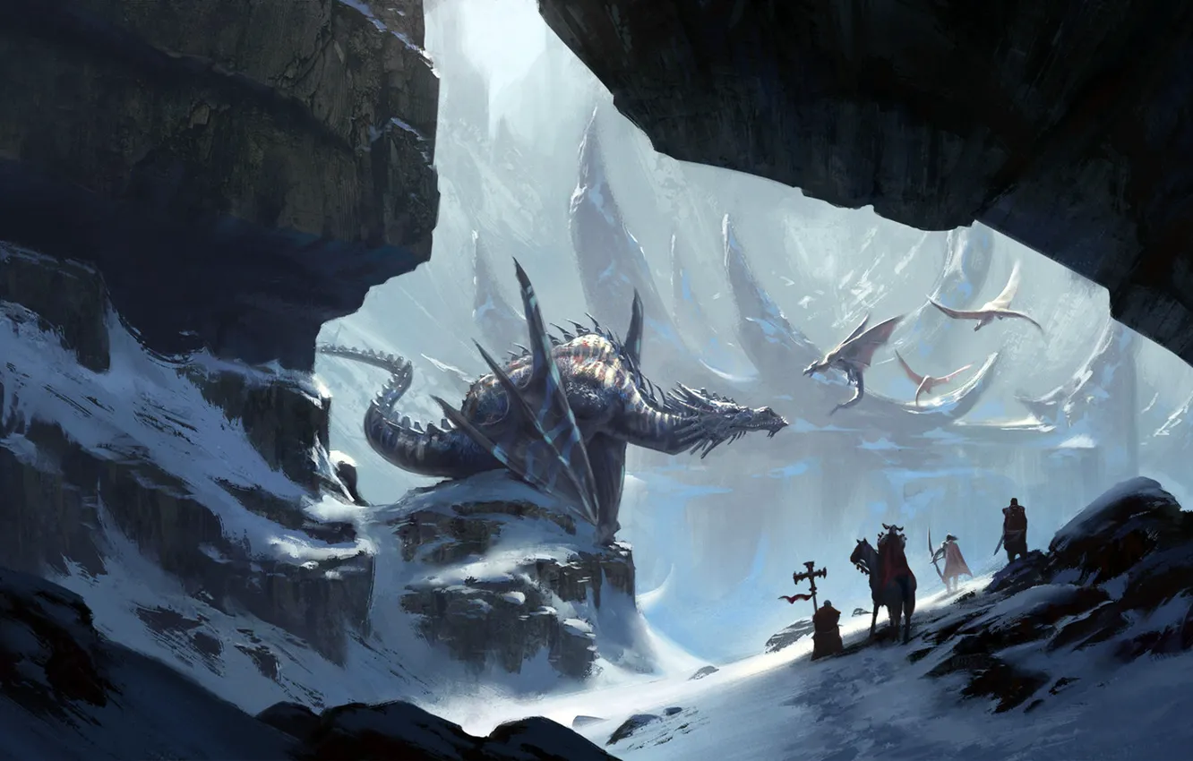 Photo wallpaper knight, Klaus Pillon, Dragon's Nest, The dragon's lair