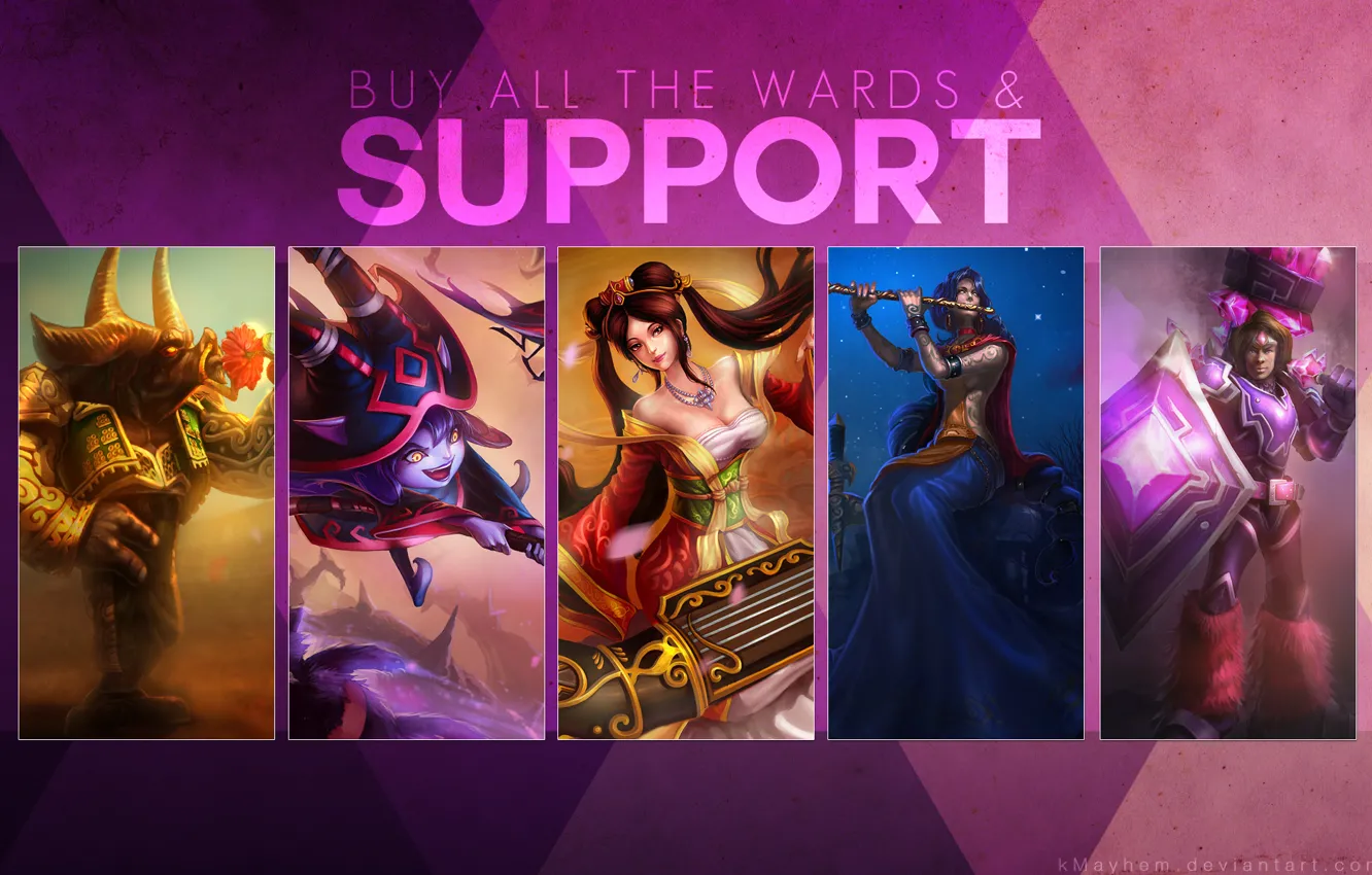 Photo wallpaper League of Legends, Support, wards