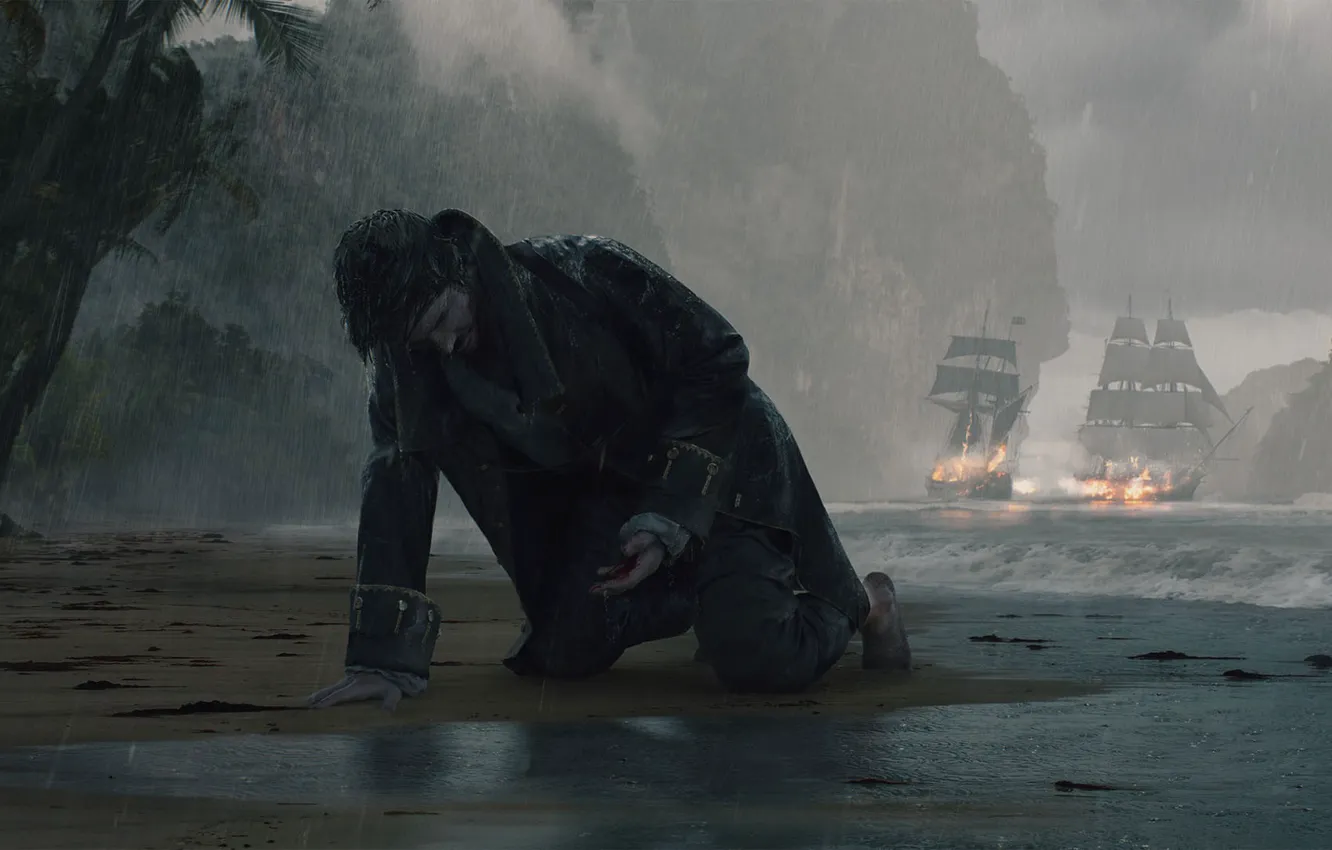 Photo wallpaper escape, sea battle, Escape, Oleg Zherebin