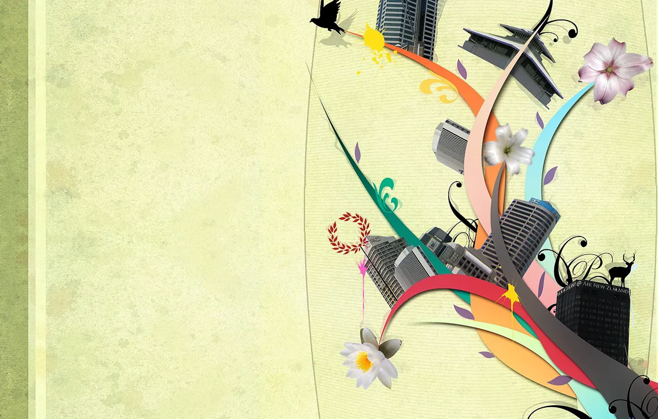 Photo wallpaper collage, home, vector