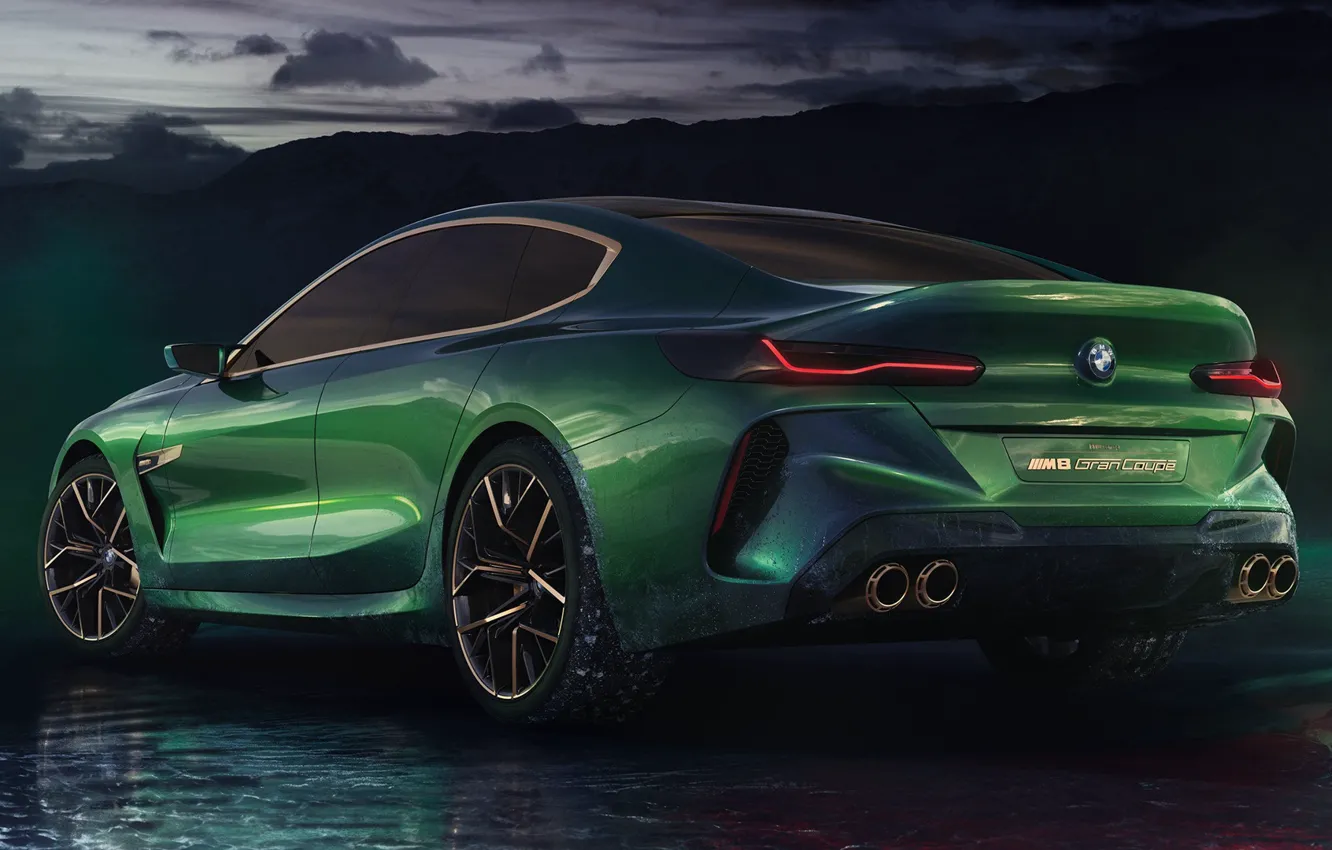 Photo wallpaper car, green, BMW, speed, car BMW