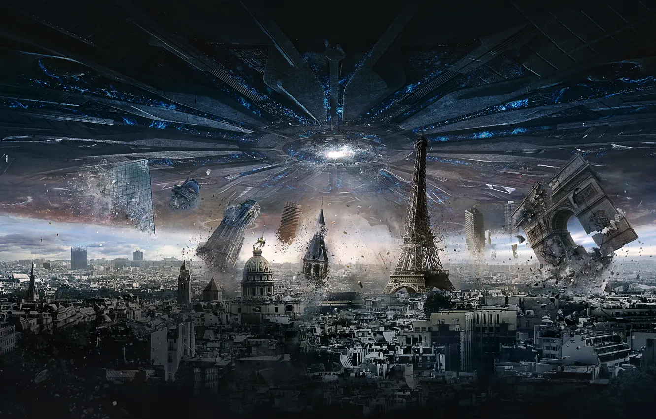 Photo wallpaper City, Paris, France, Day, Sam, Aliens, General, Independence Day