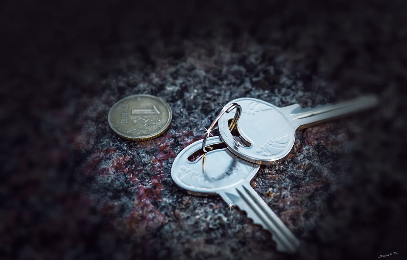 Photo wallpaper key, old, rubles