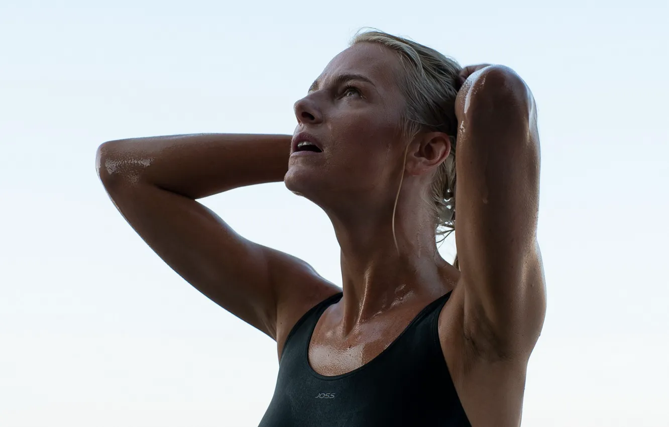 Photo wallpaper swimsuit, blonde, braid, Linda Lapins