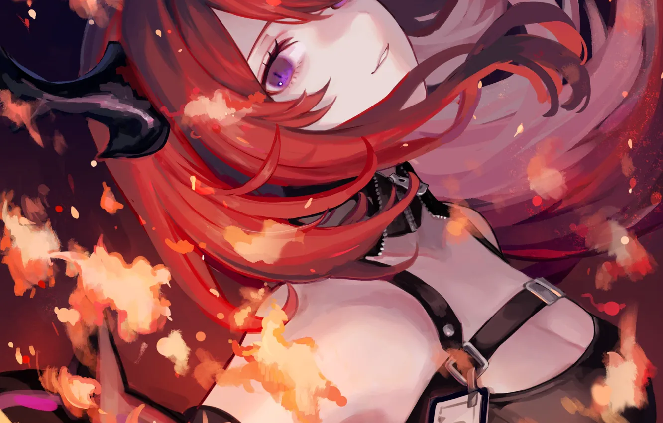 Photo wallpaper girl, lights, Surtr, Arknights