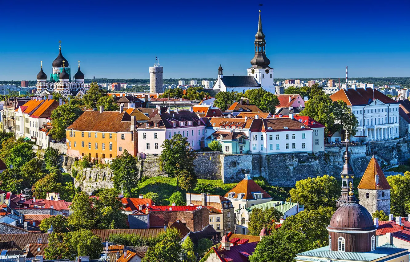 Photo wallpaper building, Estonia, Tallinn, fortress, dome