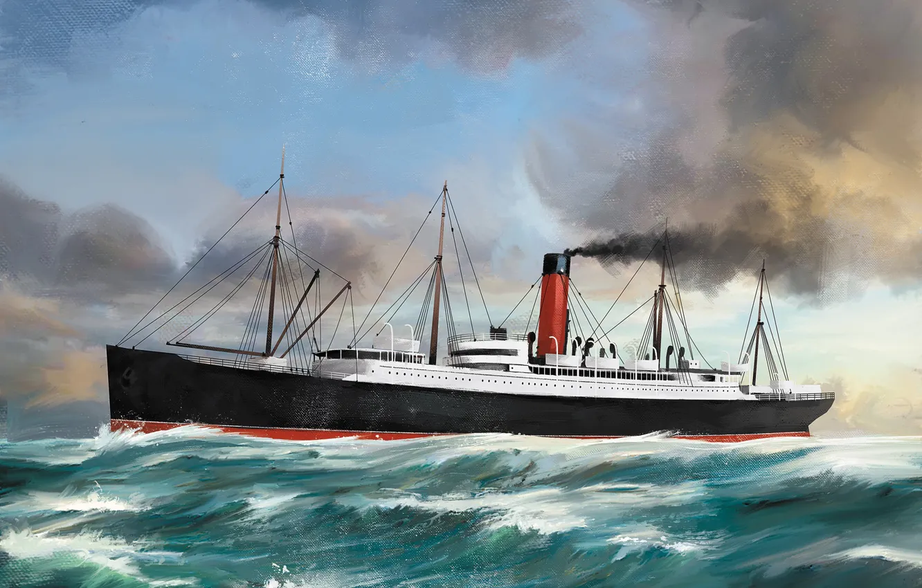 Photo wallpaper wave, ship, Transatlantic Ships, carpathia