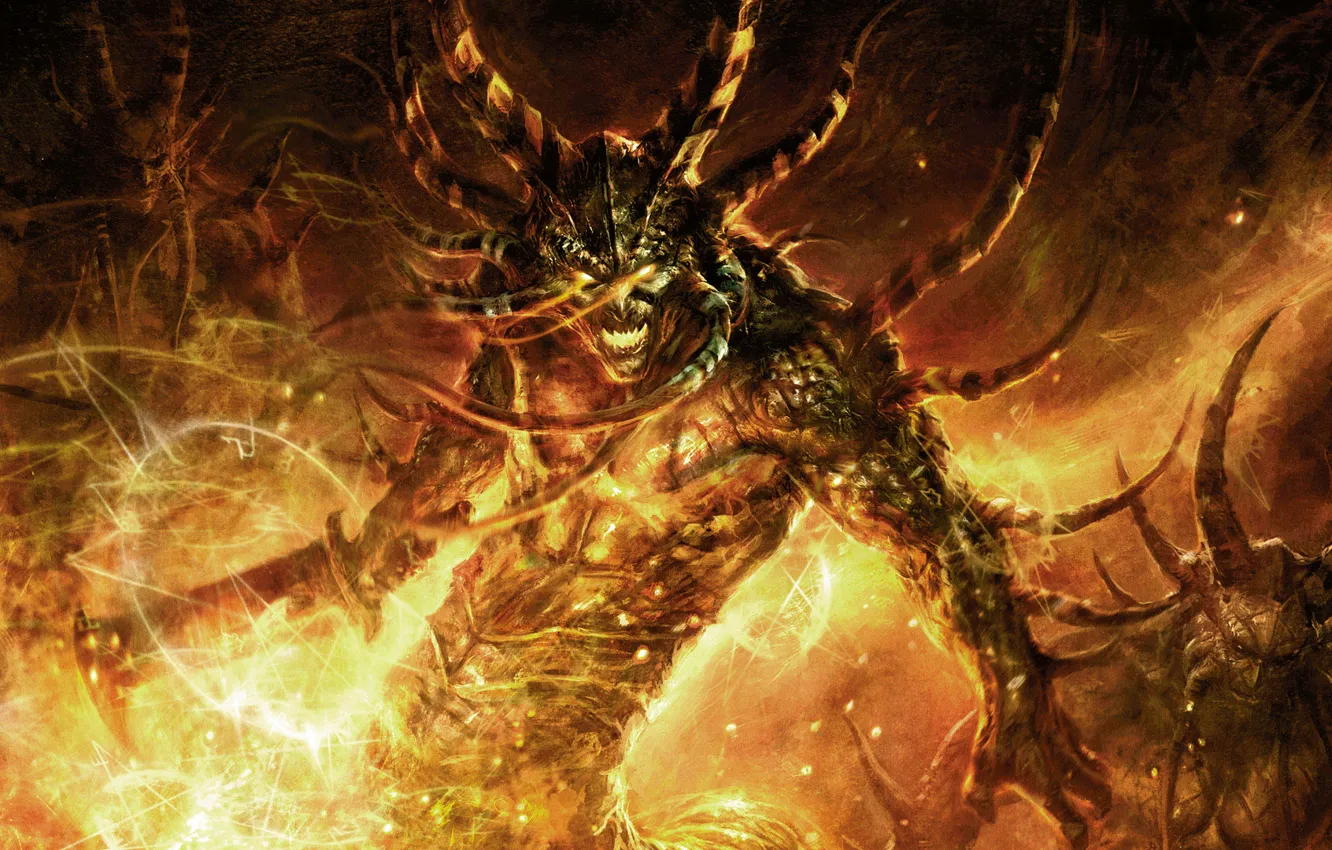 Photo wallpaper lights, monster, Molten Core, wow