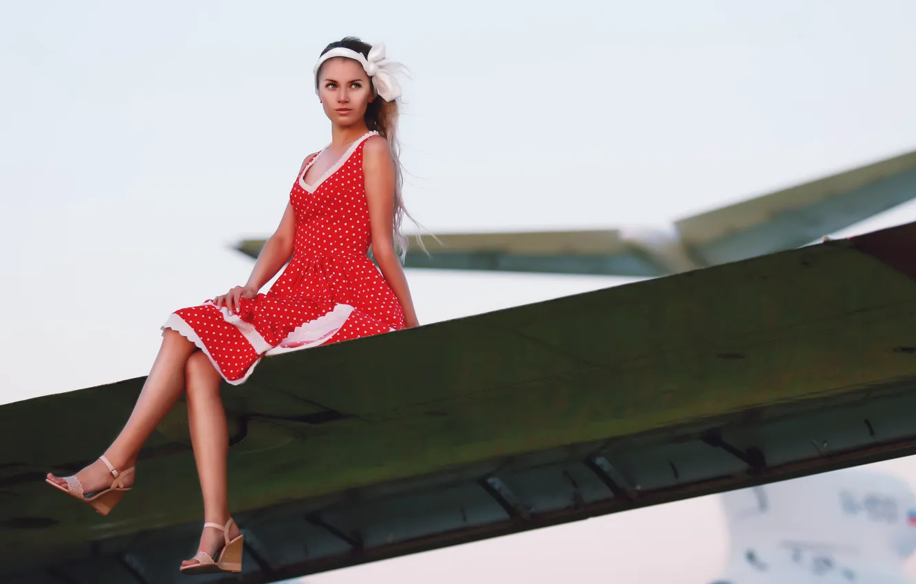Photo wallpaper girl, mood, dress, the plane, Armen Hayriyan