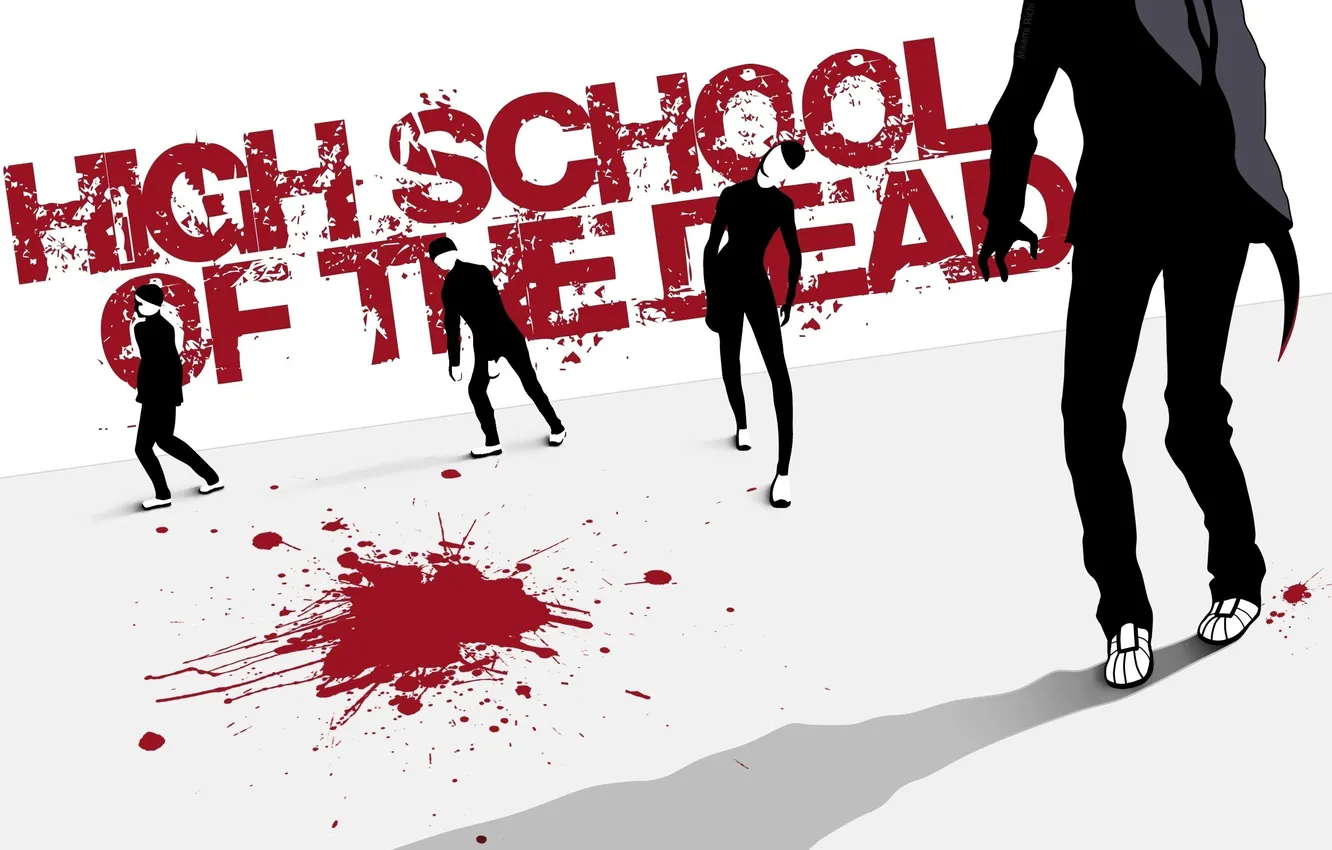 Photo wallpaper zombies, High School of the Dead, HSoTD