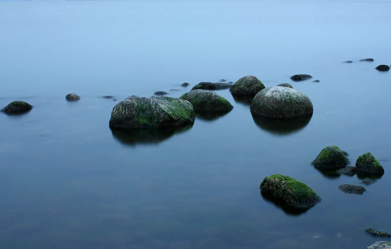 Photo wallpaper sea, water, nature, stones, the ocean, shore