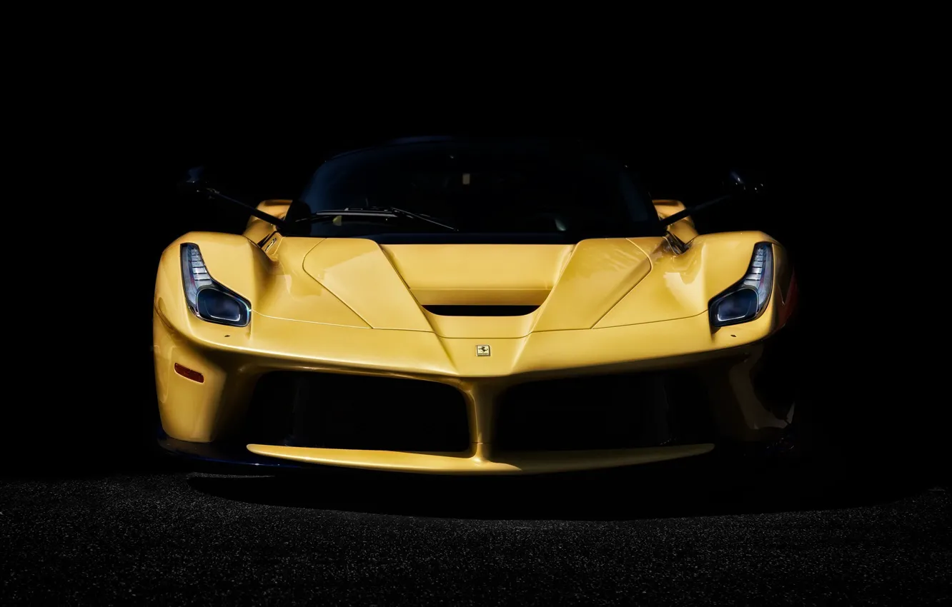 Photo wallpaper Ferrari, Yellow, LaFerrari