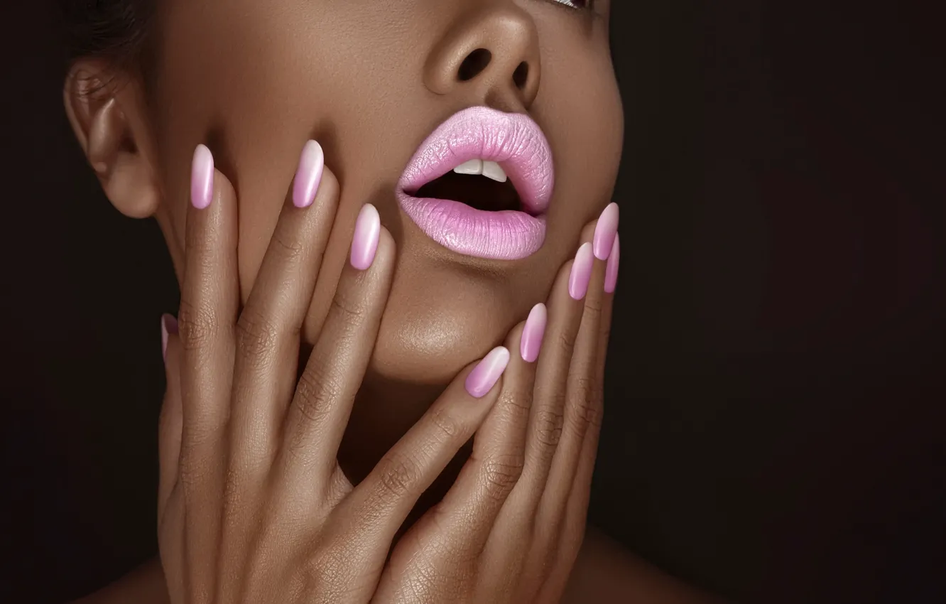 Photo wallpaper makeup, black, beauty, manicure, nice, Ksusha Novikova, Retouch, Photo Terence Bordon