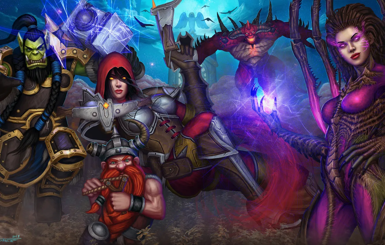 Photo wallpaper starcraft, zerg, World of Warcraft, Blizzard, diablo, Orc, warcraft, wow