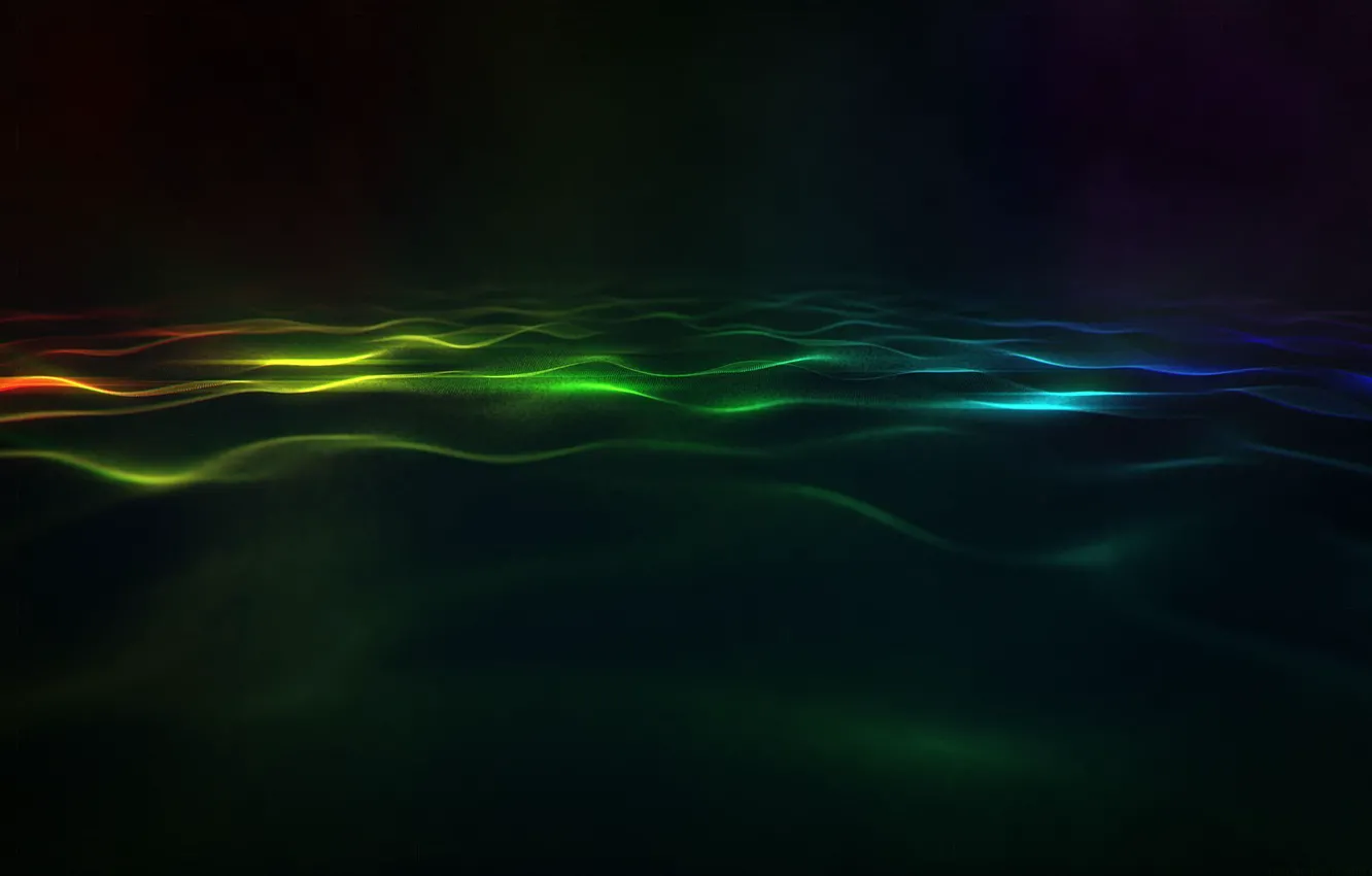 Photo wallpaper wave, light, strip, color, blur, black background