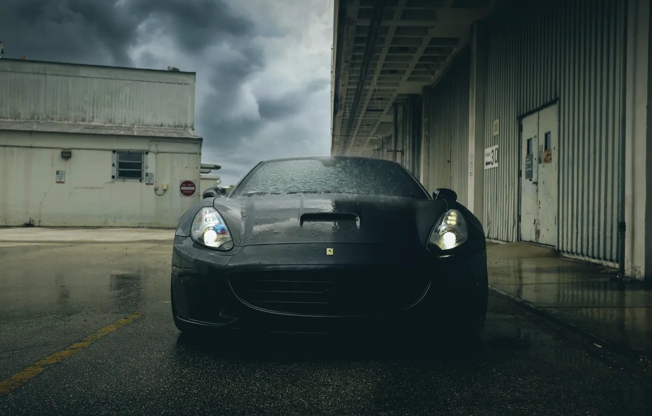 Photo wallpaper Ferrari, supercar, black, California