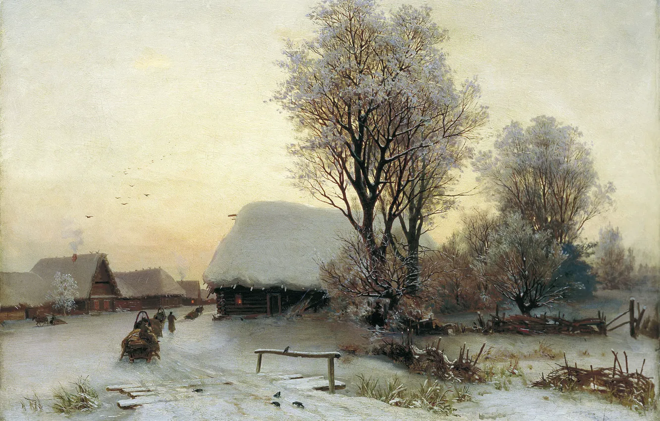 Photo wallpaper picture, Winter evening, Kondratenko
