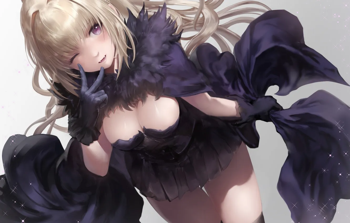 Photo wallpaper haori iori, cape, original, breasts, Blonde Hair