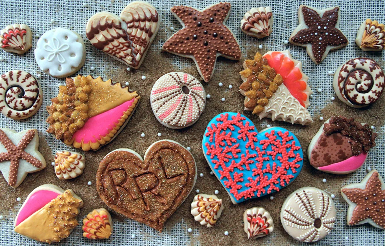 Photo wallpaper the sweetness, cookies, sea