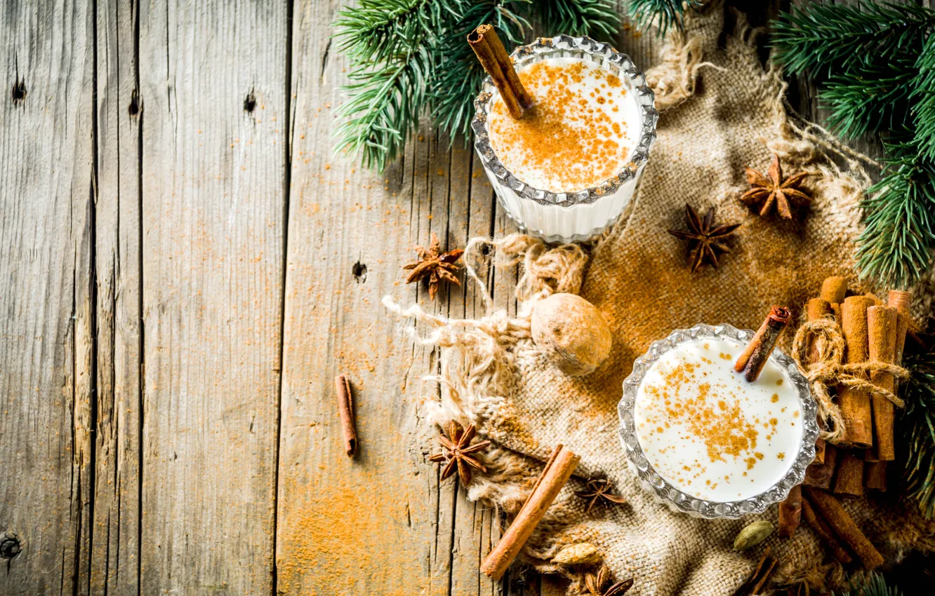 Photo wallpaper holiday, Christmas, drink, composition, spices