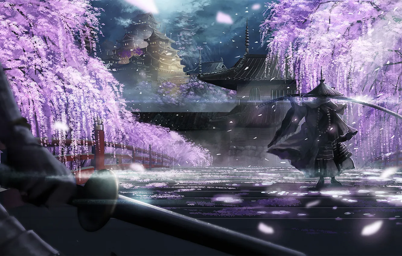 Photo wallpaper spring, sword, samurai