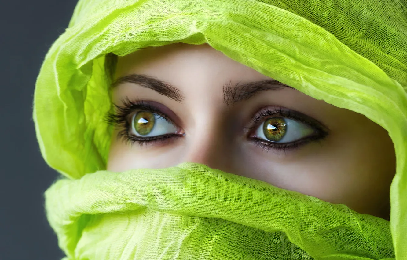 Photo wallpaper eyes, look, face, East, shawl