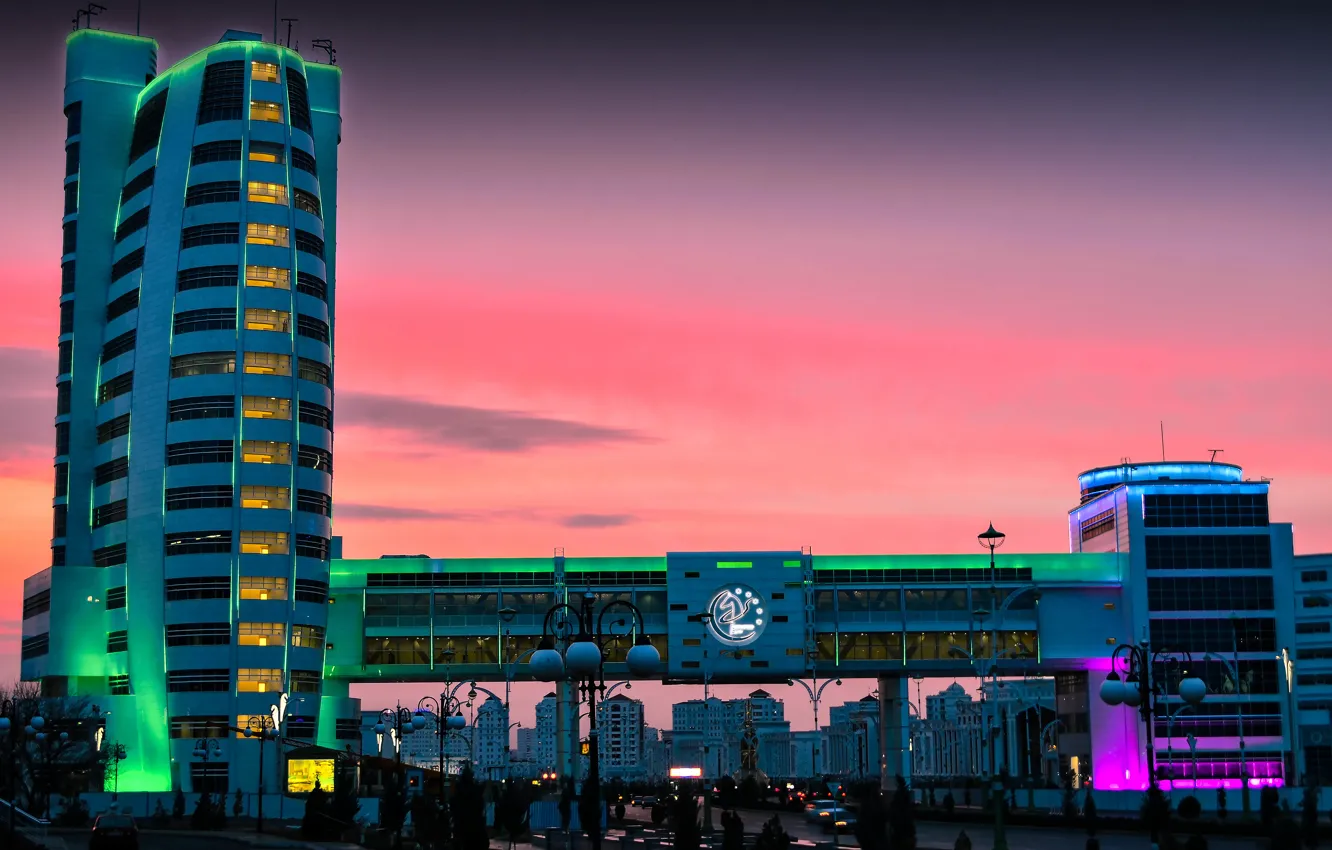 Photo wallpaper sunset, the evening, Ashgabat