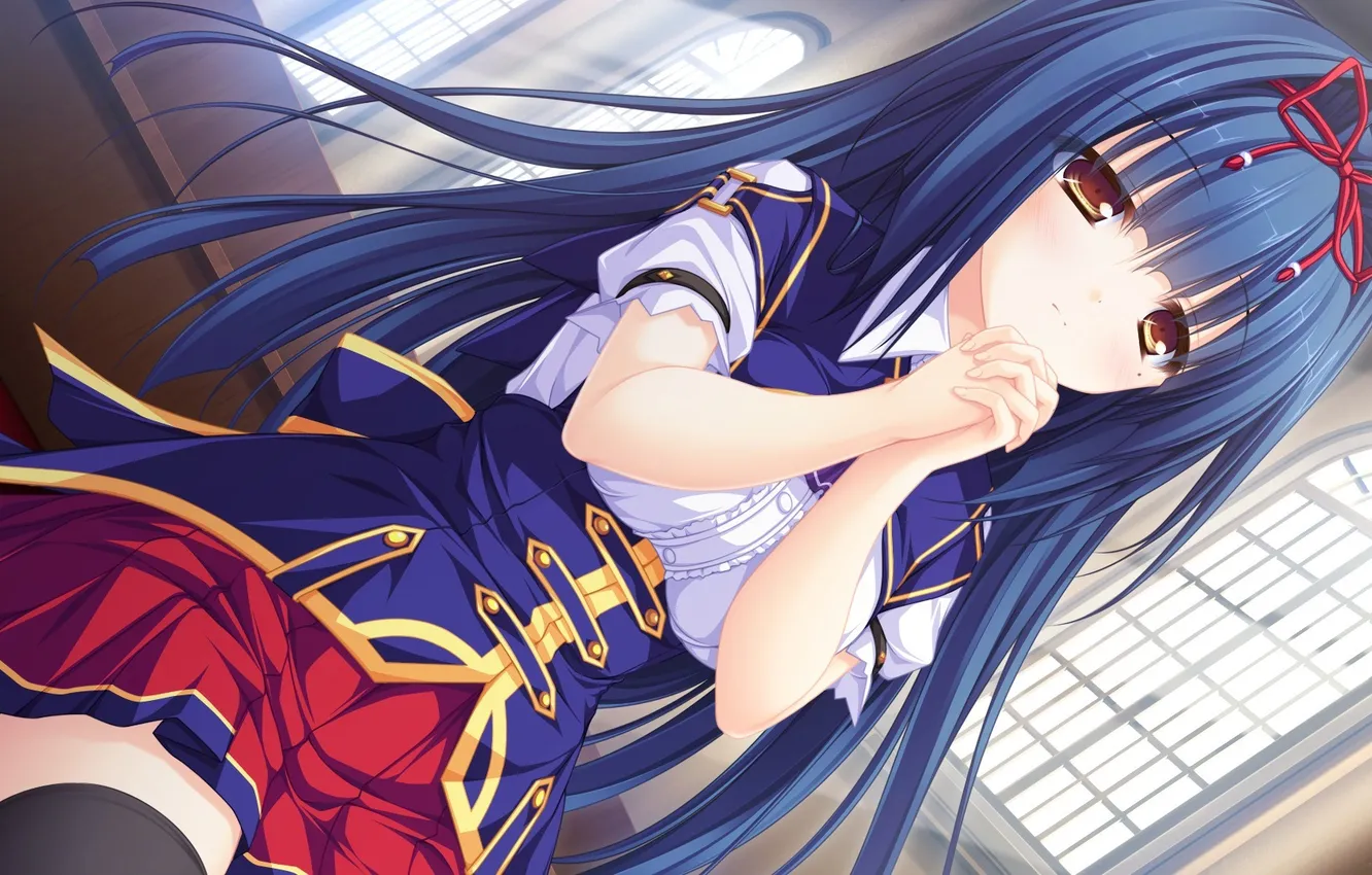 Photo wallpaper girl, Church, sitting, art, prayer, mikagami mamizu, justy x nasty, ootsuki karin