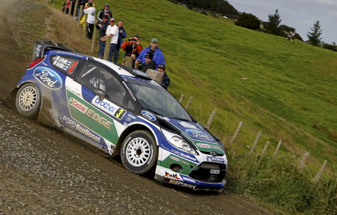 Photo wallpaper machine, race, Ford, WRC, Rally, Fiesta, Fans, Jari-Matti Latvala