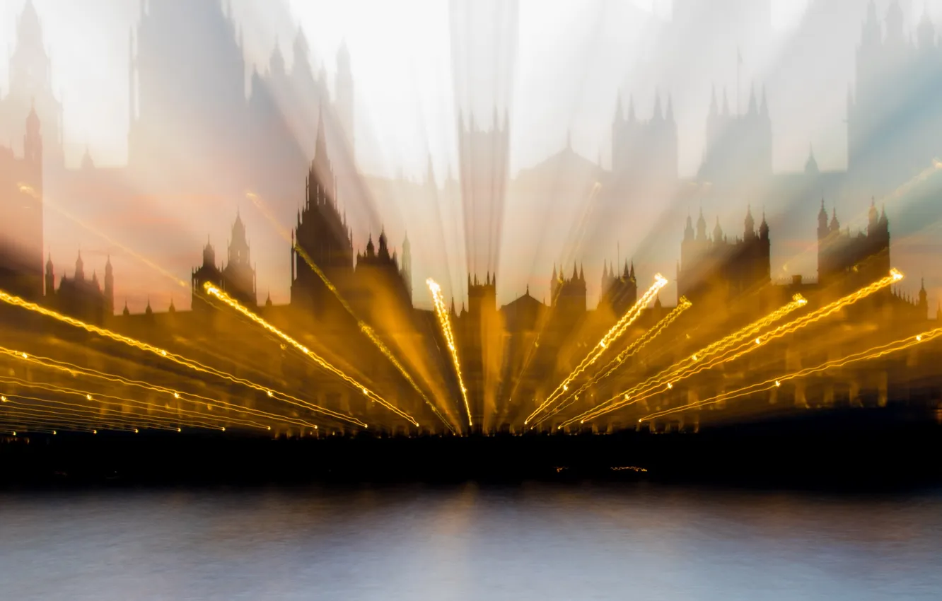 Photo wallpaper light, the city, London