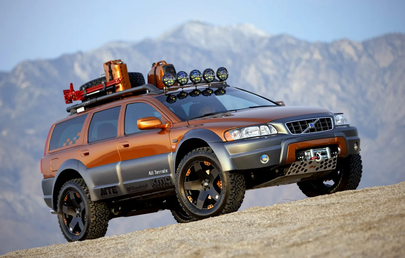 Photo wallpaper auto, the sun, heat, Volvo, SUV, sugar, trip, RAID