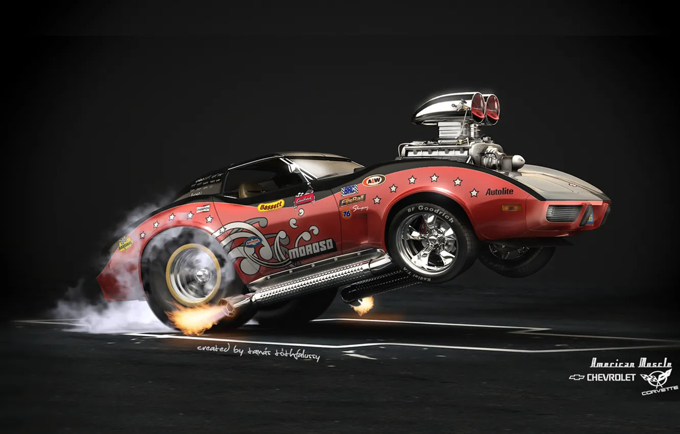 Photo wallpaper Car, Hot Rod, Chevrolet Corvette, American Muscle