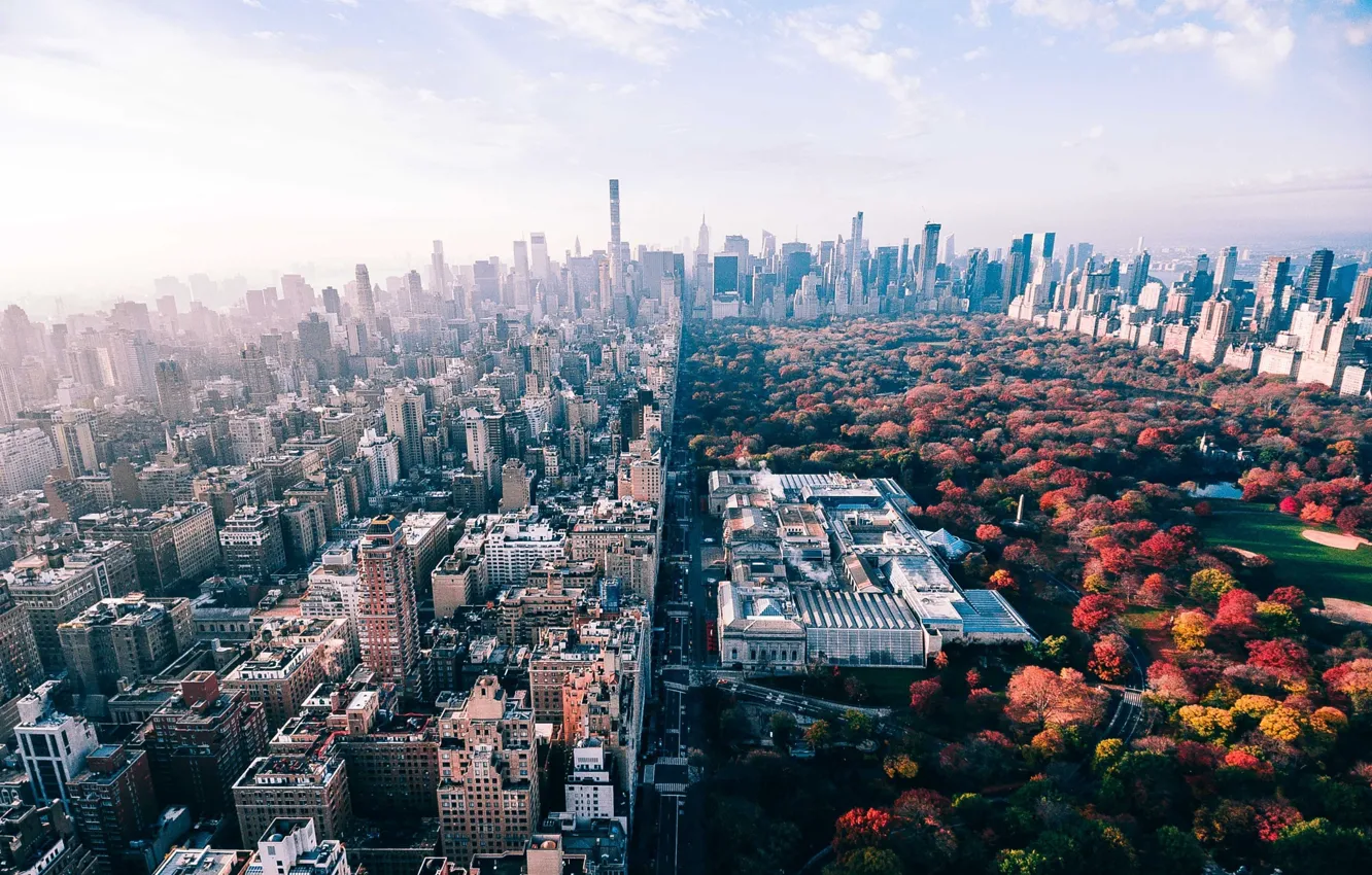 Photo wallpaper autumn, the city, Park, USA, New York