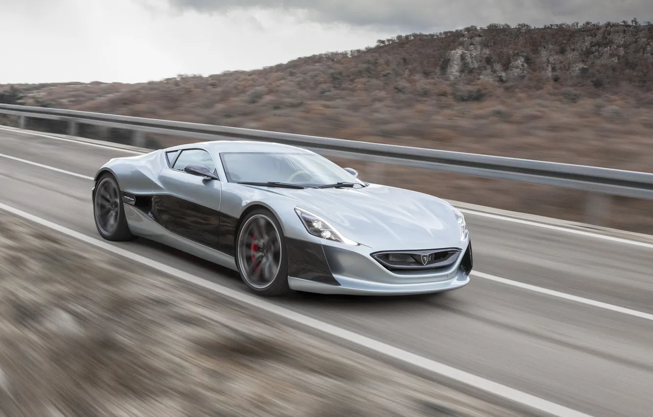 Photo wallpaper Concept, movement, speed, track, One, Rimac, 2016