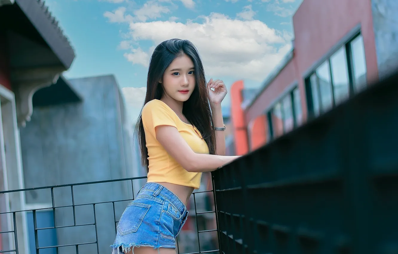 Photo wallpaper China, girl, sexy, sky, girls, woman, cloud, model