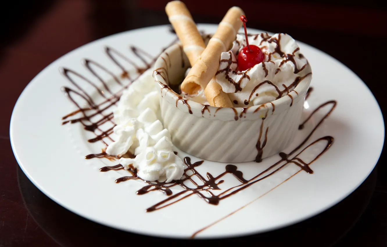Photo wallpaper chocolate, cream, cakes