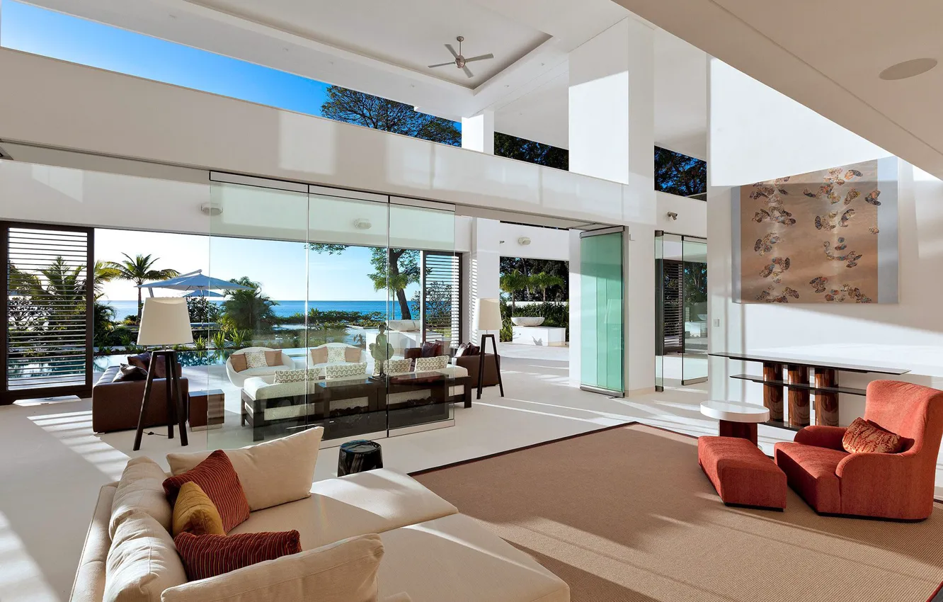 Photo wallpaper Villa, interior, living room, Barbados, St James, Wilkinson beven