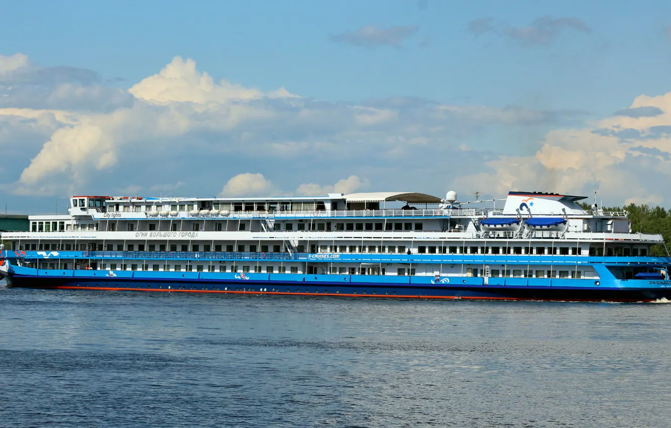 Photo wallpaper ship, cruise, river