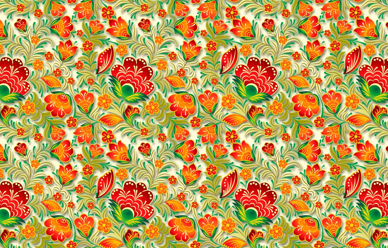 Photo wallpaper flowers, pattern, the volume