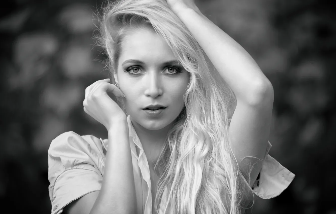 Photo wallpaper look, girl, face, model, Martin Fuhrmann