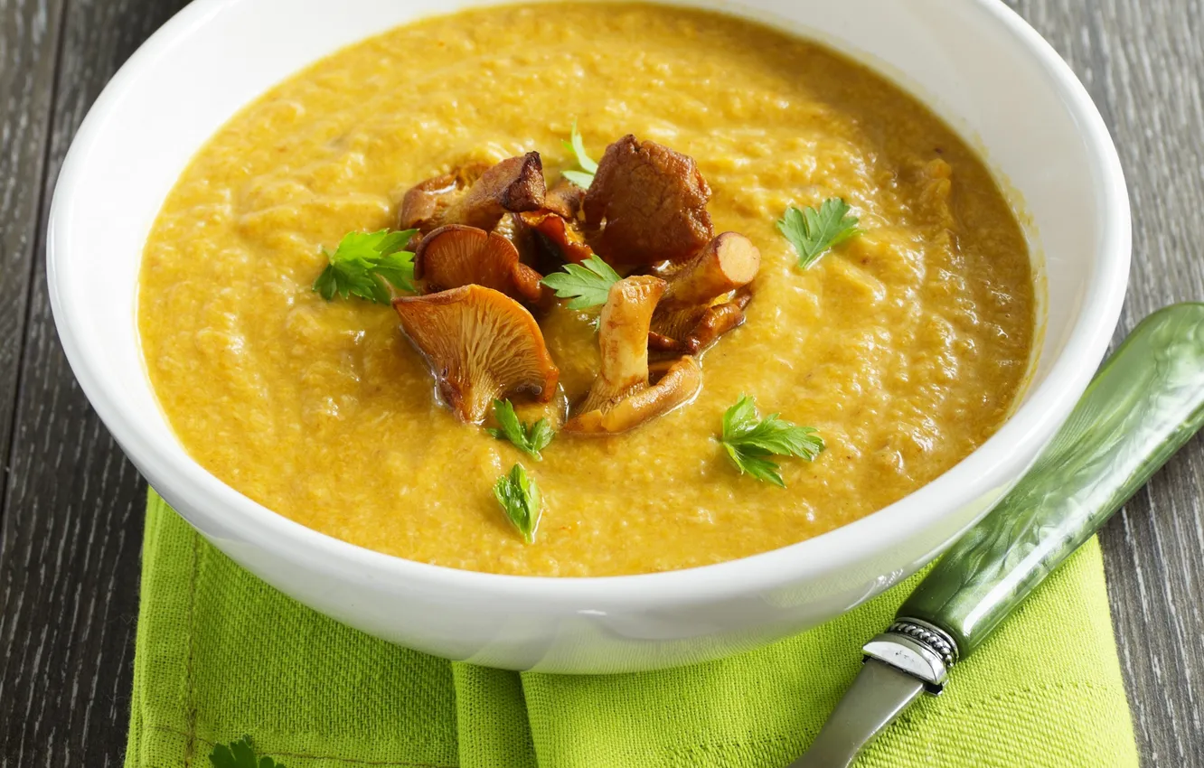 Photo wallpaper mushrooms, mushroom, soup, the first dish, the first dish, mashed potatoes, mushroom, soup