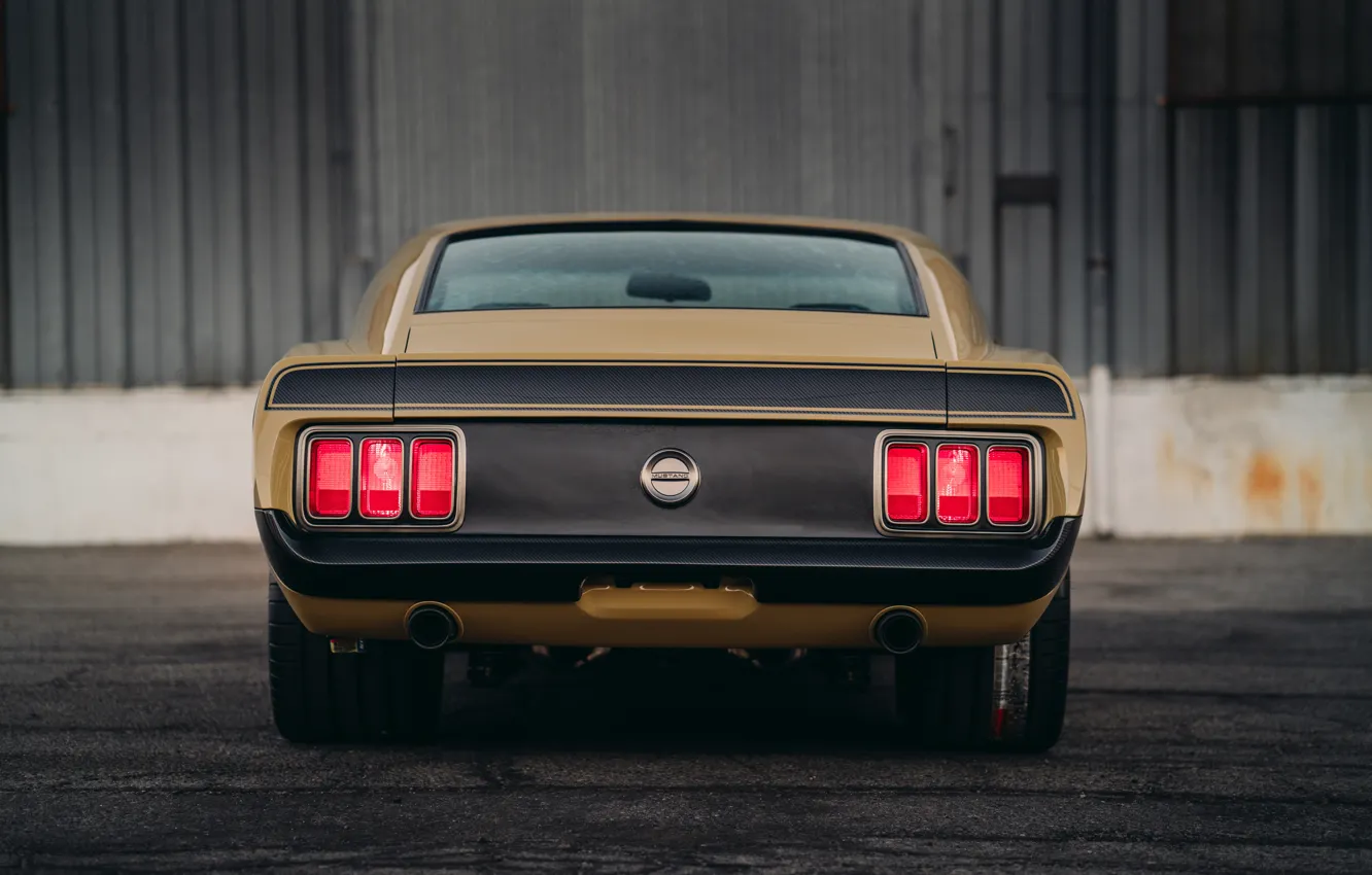 Photo wallpaper Mustang, Ford, Boss 302, rear view, 1970, SpeedKore, RDJ