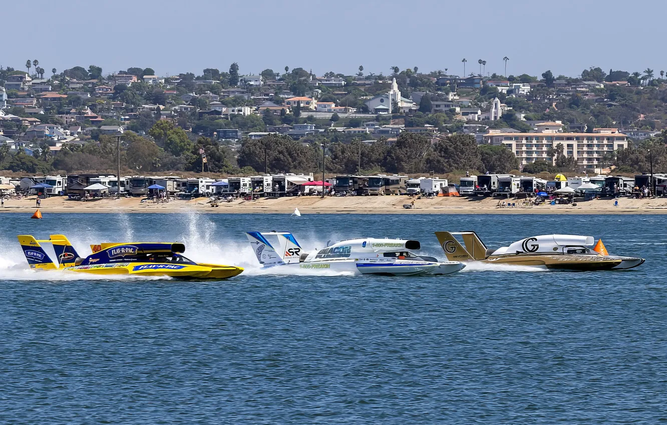 Photo wallpaper race, boat, speed