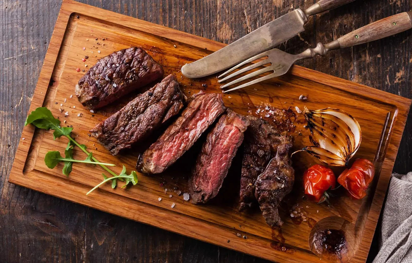 Photo wallpaper meat, steak, grill