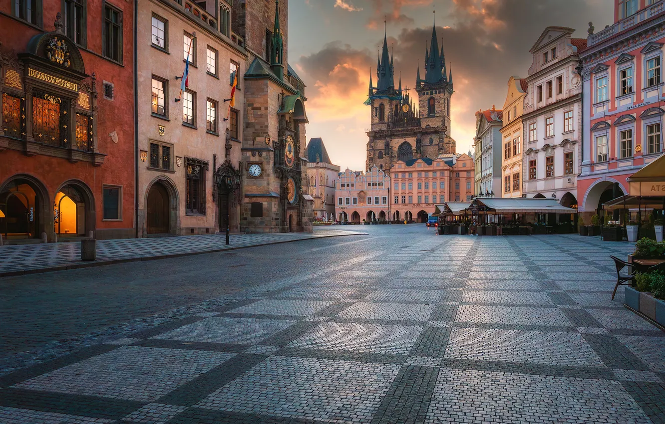 Photo wallpaper building, home, Prague, Czech Republic, area, Church, Prague, Old town square