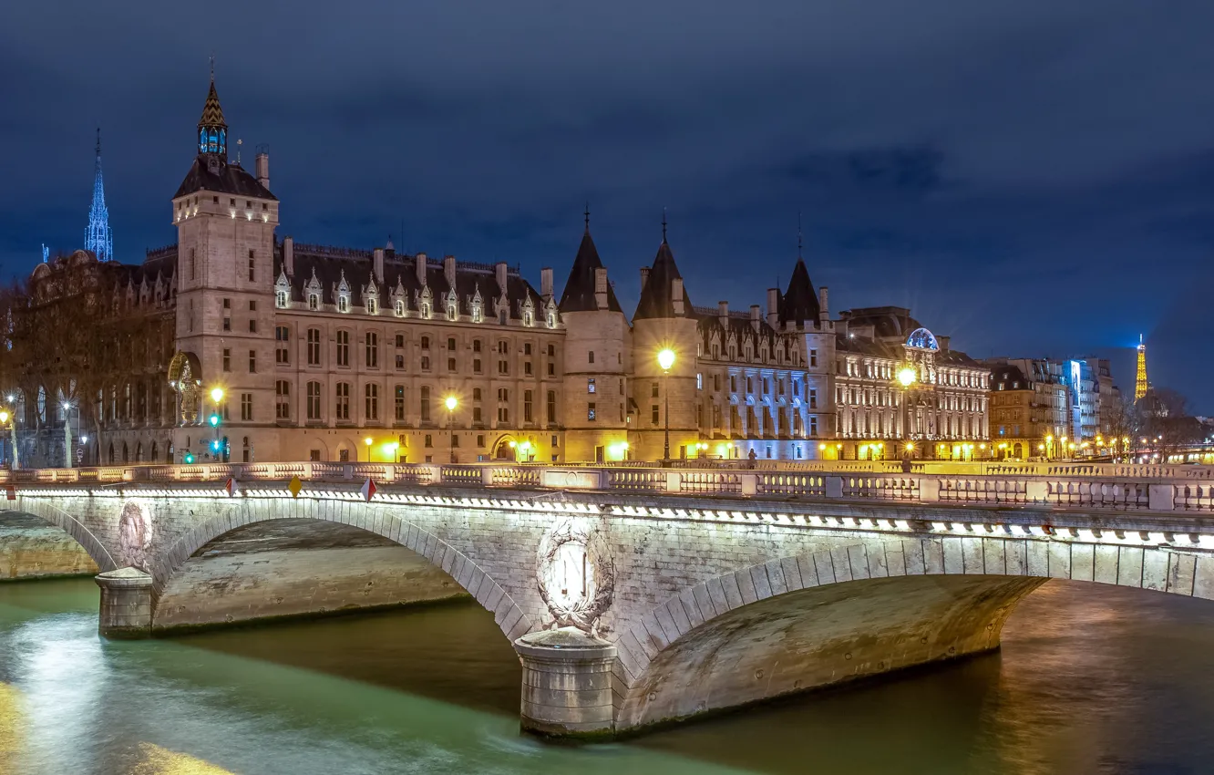 Photo wallpaper bridge, river, France, Paris, building, Paris, France, His River