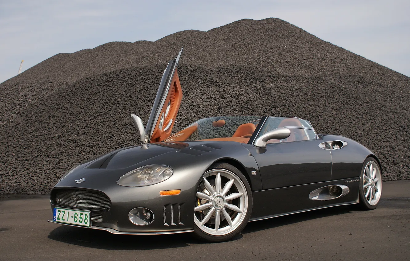 Photo wallpaper grey, Spiker, supercar, beautiful, drives, Spyder, spider, Spyker