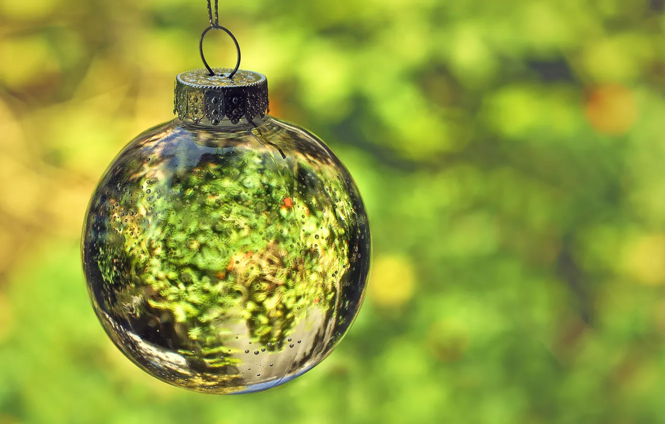 Photo wallpaper balls, background, holiday, toy