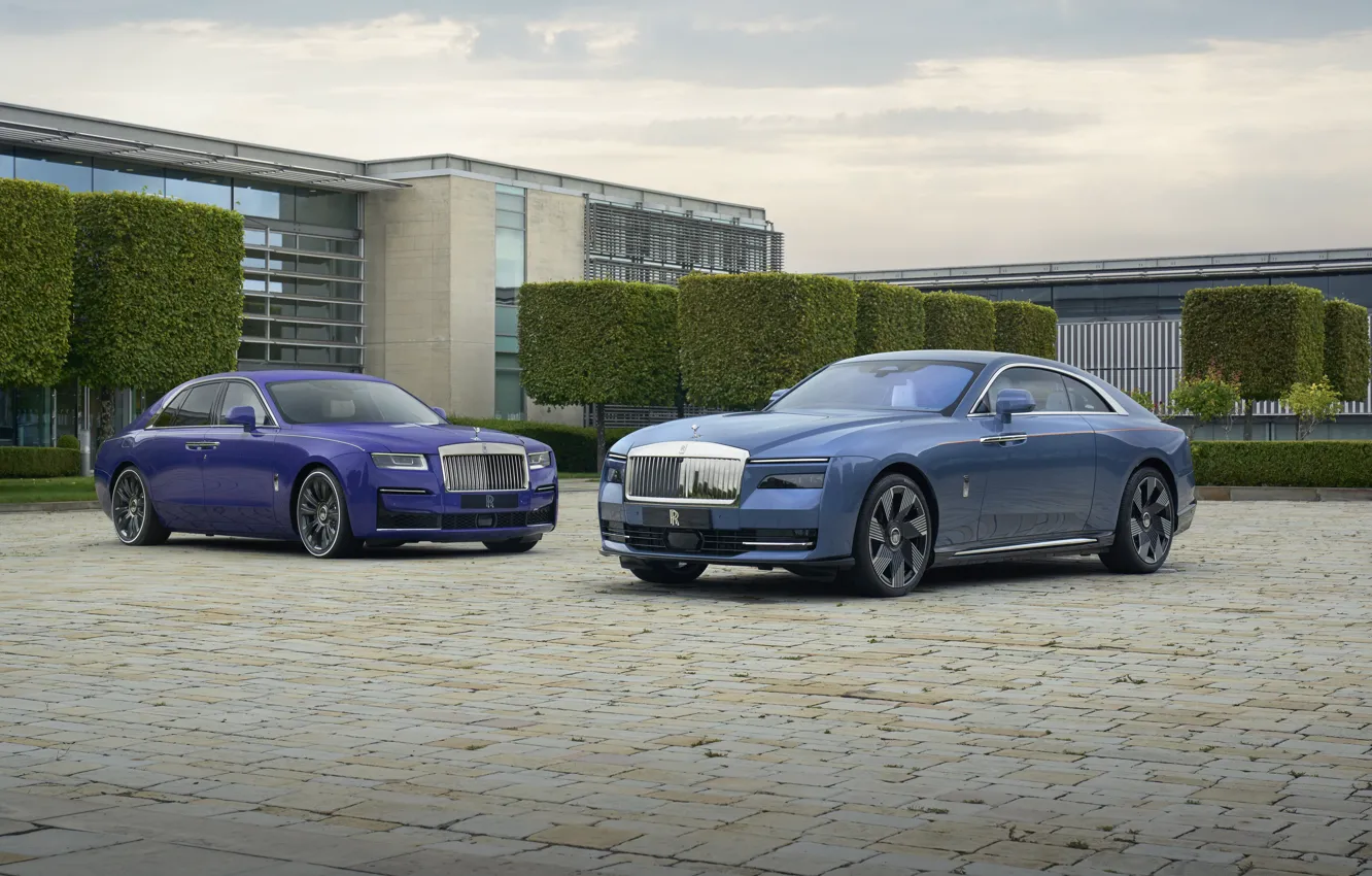 Photo wallpaper Rolls-Royce, Spectre, front view, Rolls-Royce Spectre