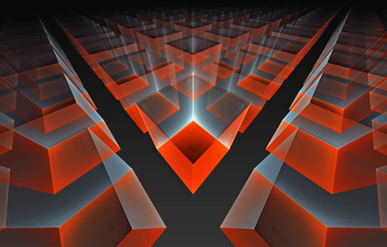 Photo wallpaper light, cube, up the down chute